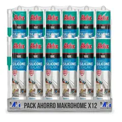 AKFIX - 12 Unid Silicona Blanca Anti-hongos 100e Profesional