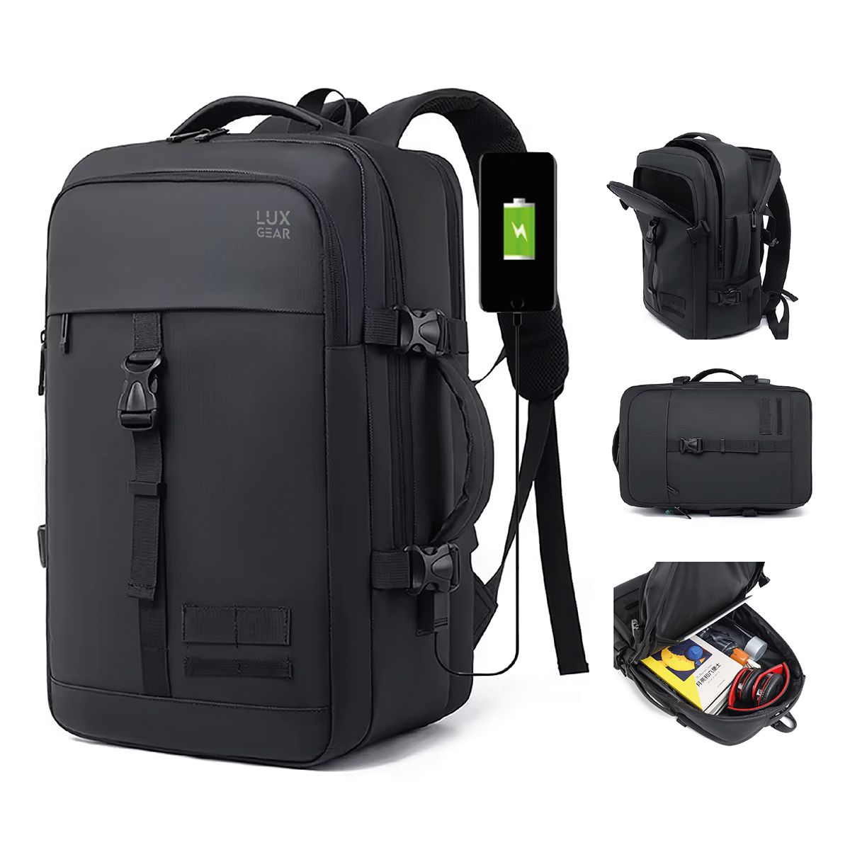 LUXGEAR - Mochila Notebook 15,6 Luxgear Luxor Oficina Viaje Imperm