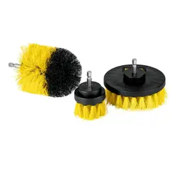 GENERICO - Set 3 Cepillo Taladro Tapiz Limpieza Amarillo