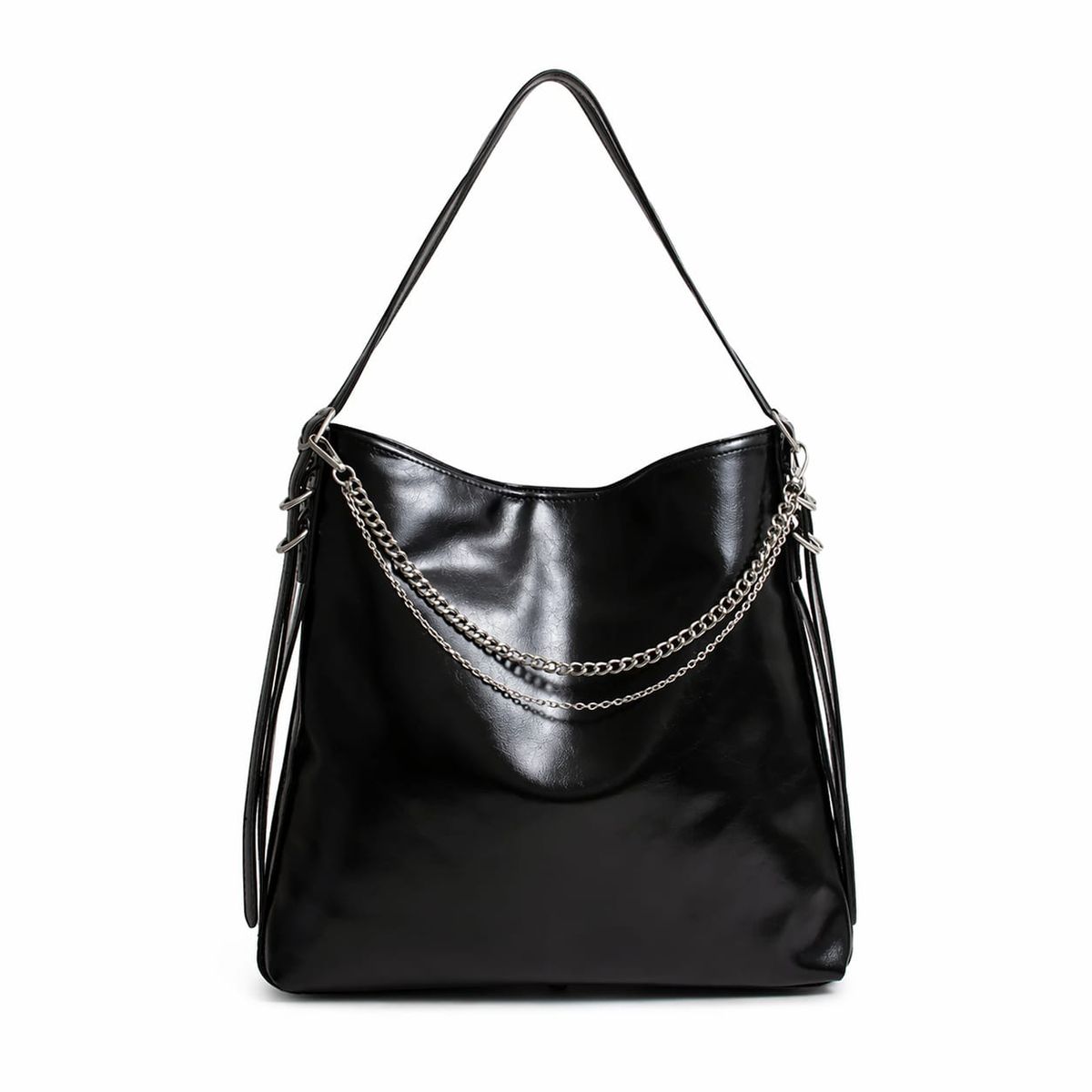 GENERICO - CARTERA ELEGANCE NEFGRO CON DETALLE DE CADENAS 39X24X9 CM