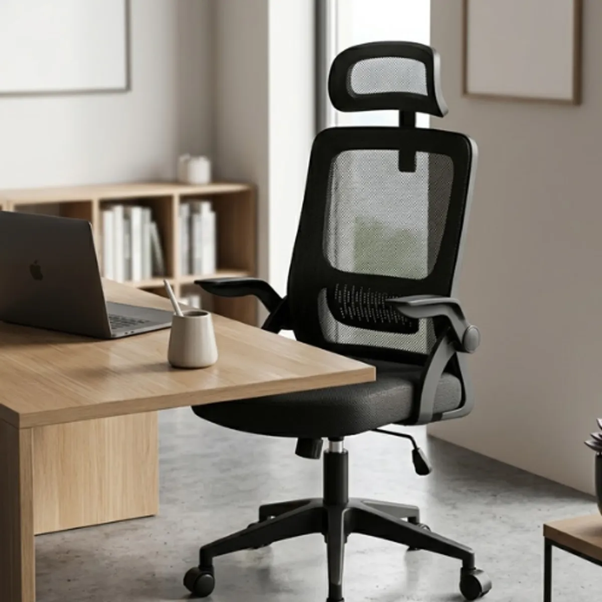 GENERICO - Silla De Oficina Ergonomica Tela Malla Con Reposacabeza