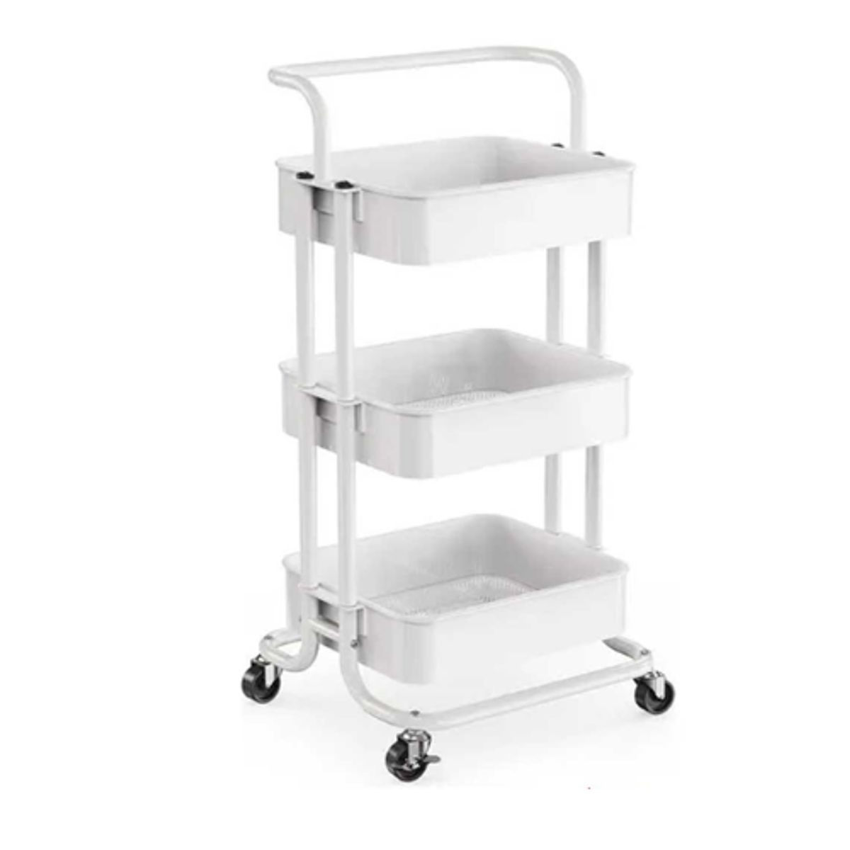 GENERICO - Carrito Armable Multiuso Con Ruedas Metal Blanco