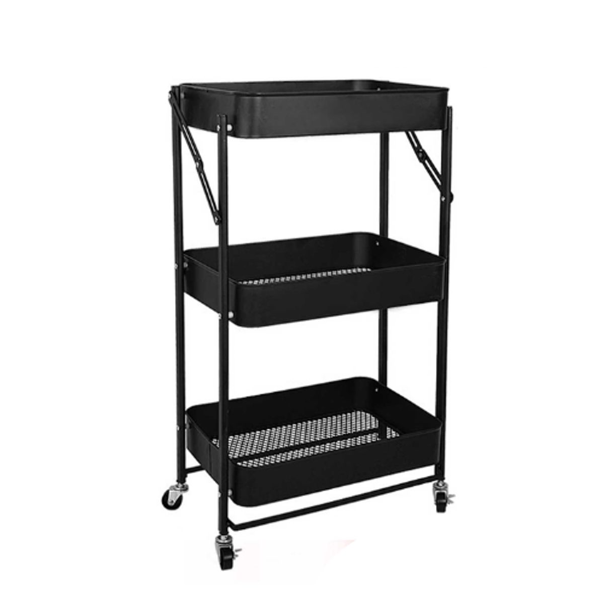 GENERICO - Carrito Plegable Multiuso Con Ruedas Negro