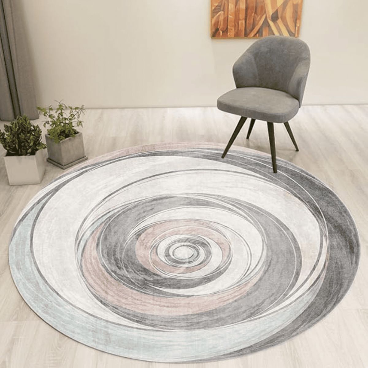 GENERICO - Alfombra Antideslizante Redonda 200 Cm Piso Hogar Decorativa