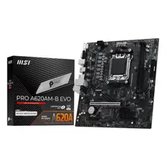 MSI - Placa Madre PRO A620AM-B EVO, Micro-ATX, AM5, DDR5