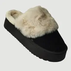 LIKE SHOP - Pantuflas Mujer Antideslizante Felpa Invierno Aplicaciones Queen 4863