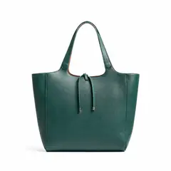 GENERICO - CARTERA SHOPPER REVERSIBLE VERDE Y CAFÉ CLARO 49x34x14 cm