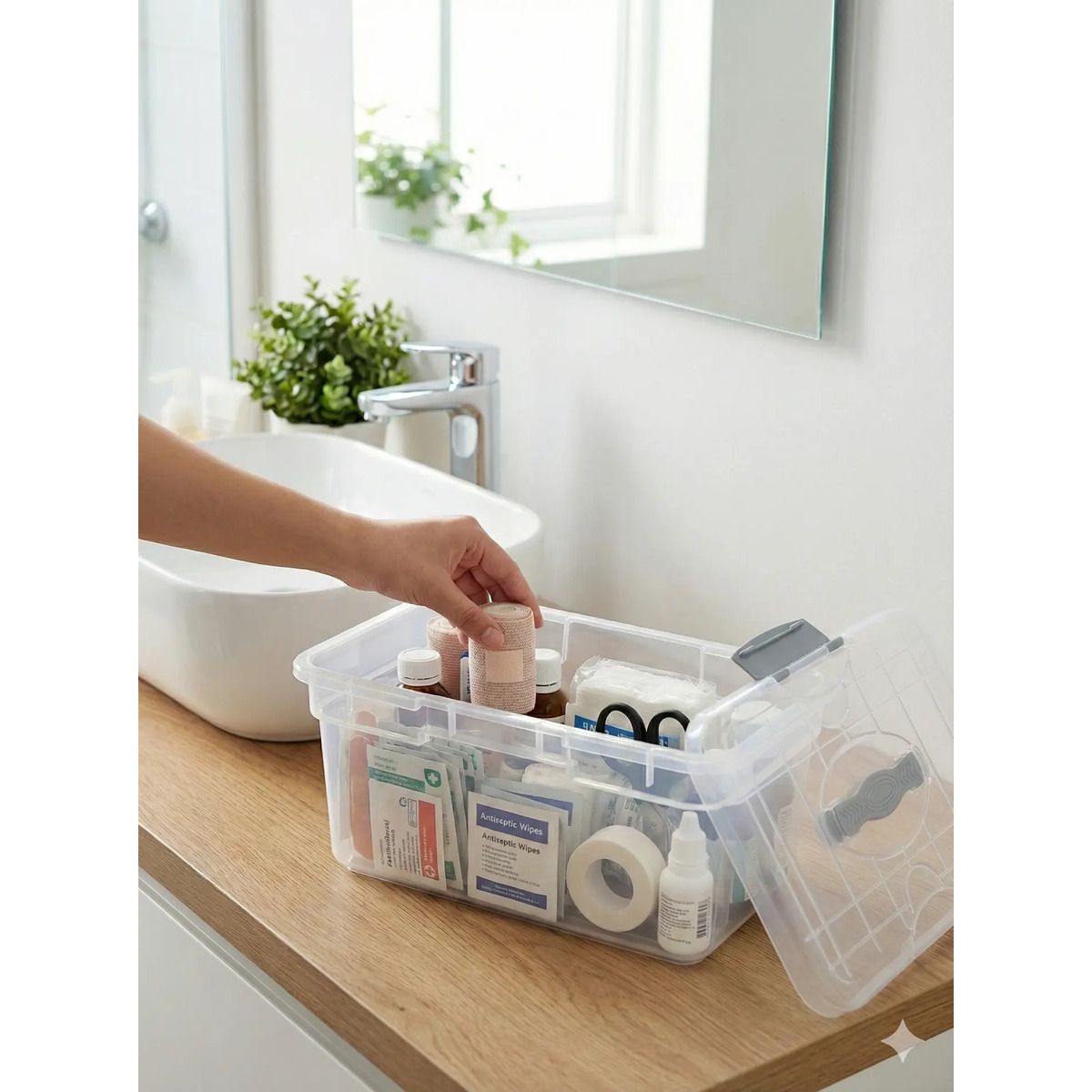 KENDY - Caja Organizadora Kitty Kendy 6 Lts Transparente tapa transparente