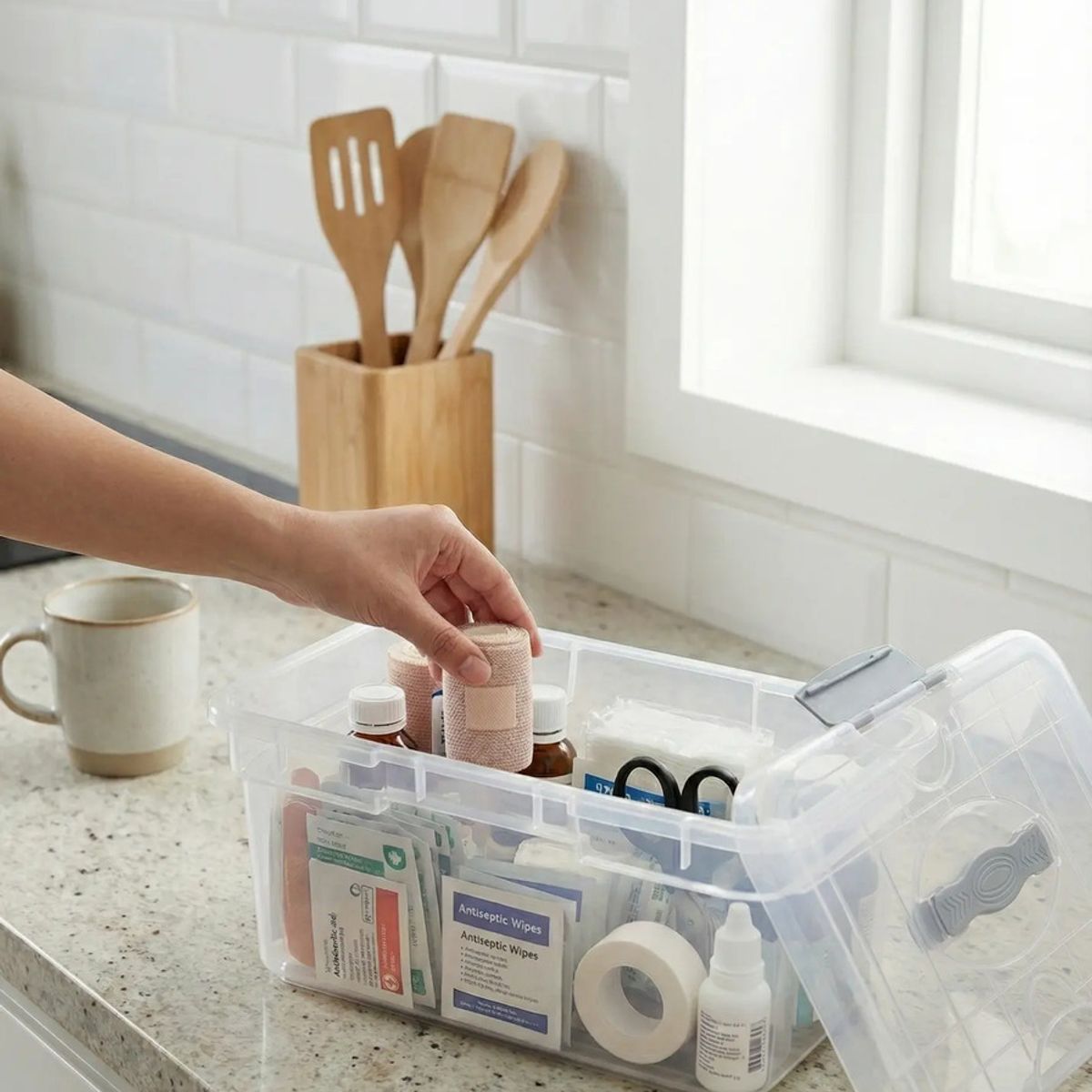 KENDY - Caja Organizadora Kitty Kendy 6 Lts Transparente tapa transparente