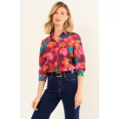 MA GRIFFE - Blusa Fantasia Mujer Rojo Magriffe