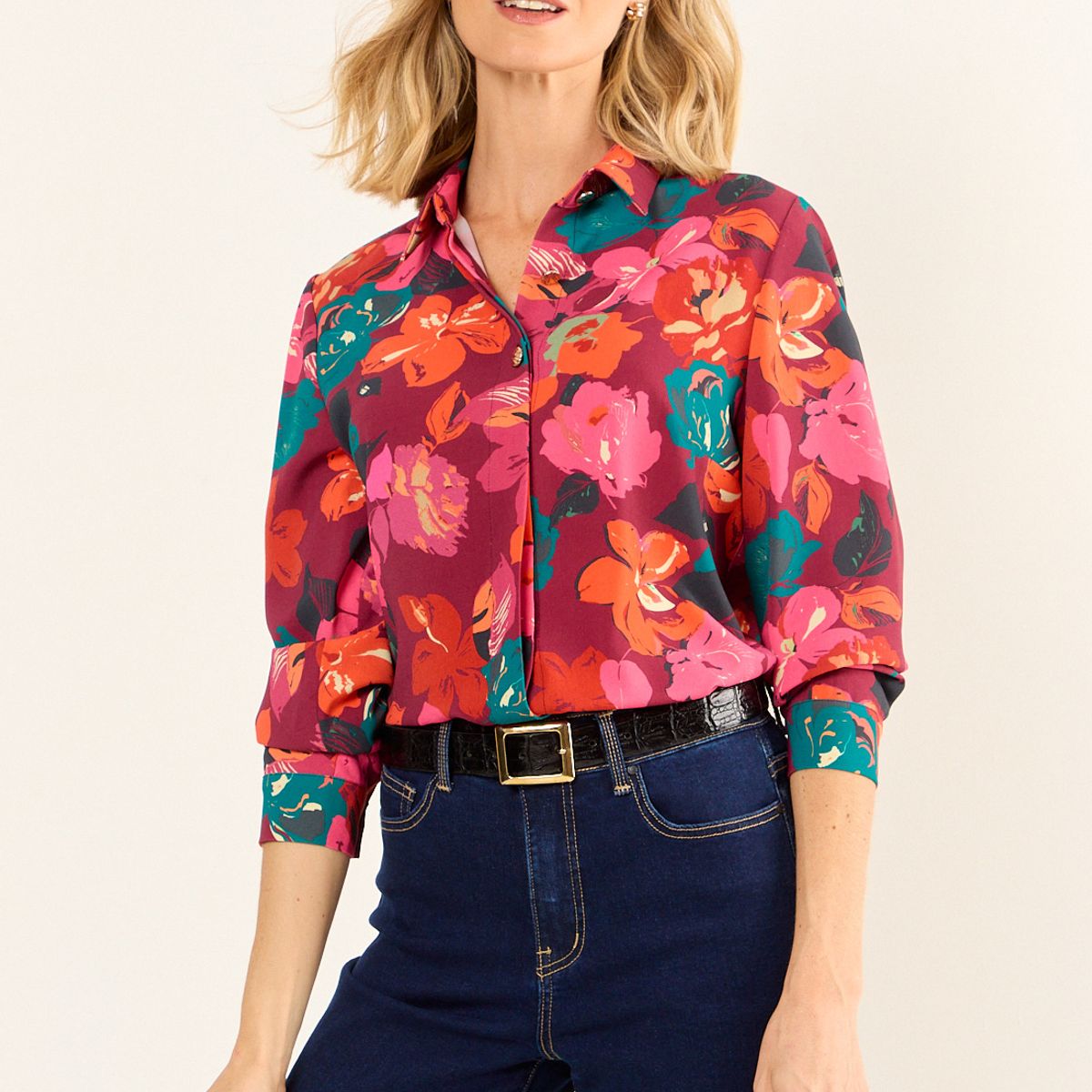 MA GRIFFE - Blusa Fantasia Mujer Rojo Magriffe
