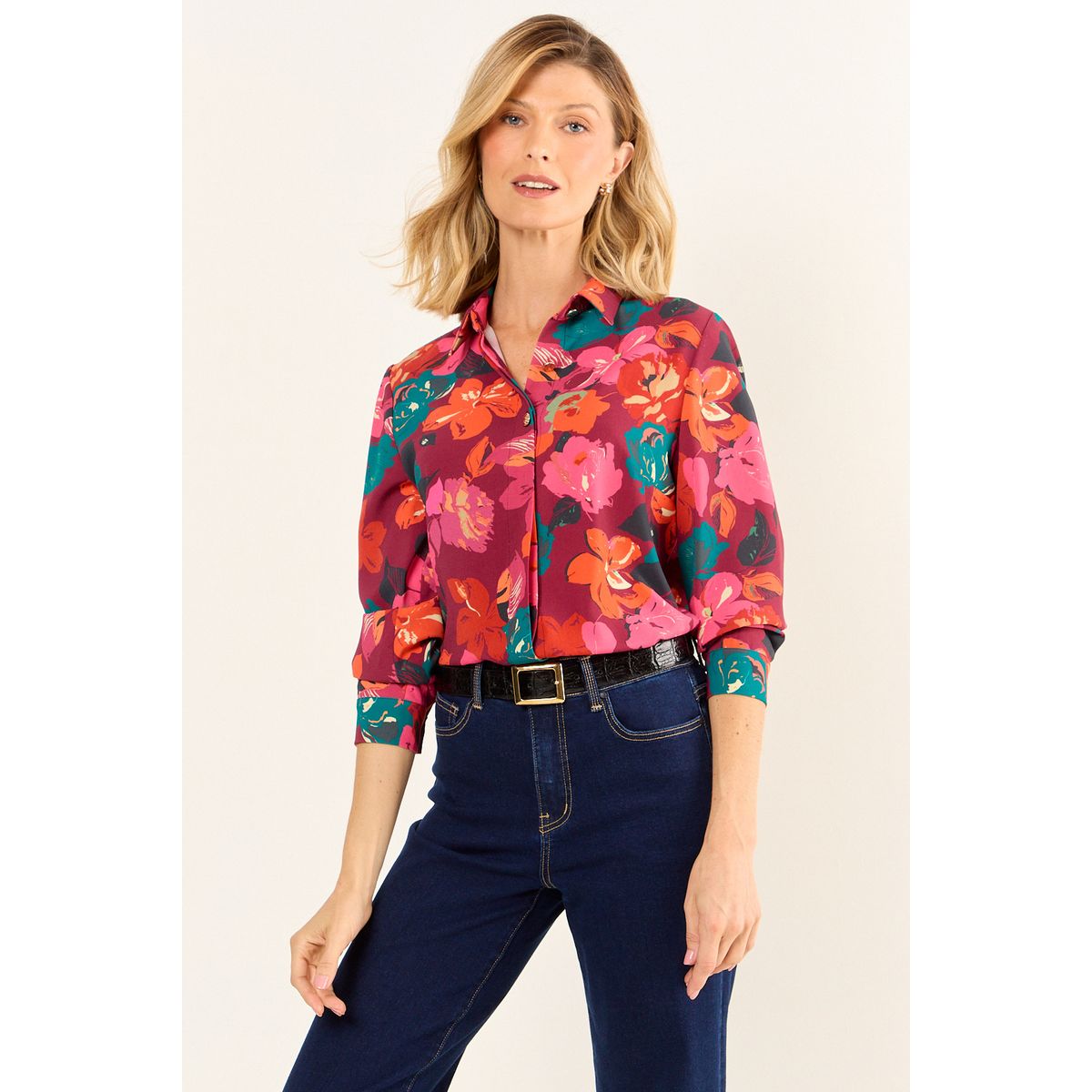 MA GRIFFE - Blusa Fantasia Mujer Rojo Magriffe