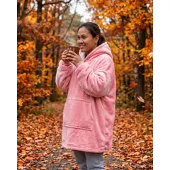 DIANA - Polerón Gigante Hoodie Fleece con Chiporro Extra Suave y Térmico