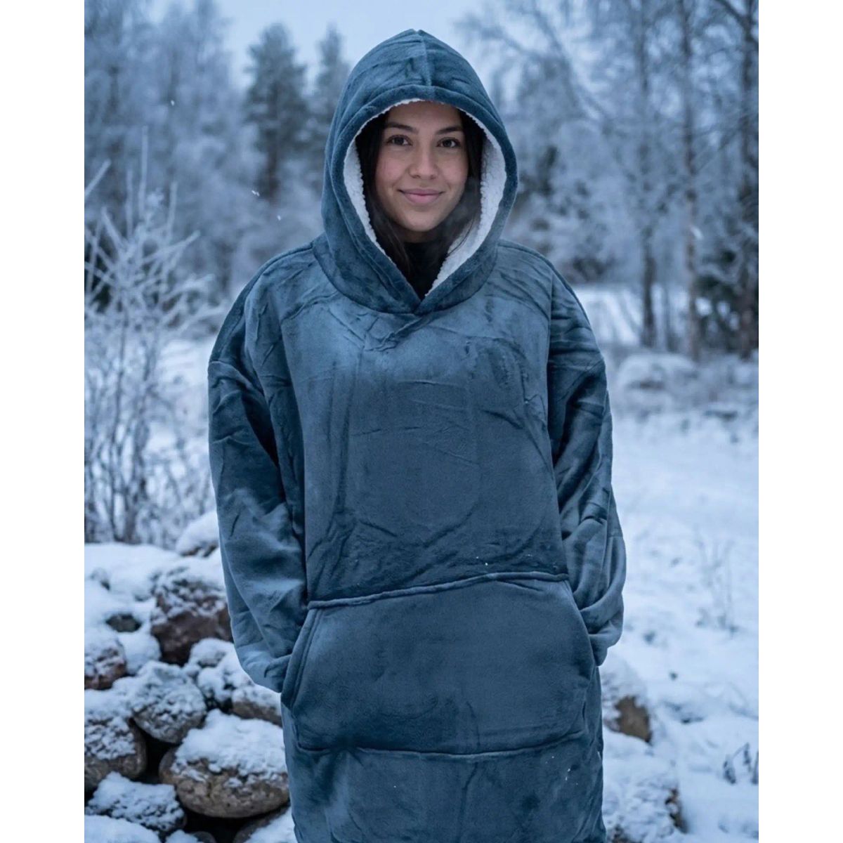 DIANA - Polerón Gigante Hoodie Fleece con Chiporro Extra Suave y Térmico