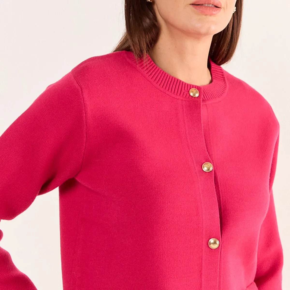 MA GRIFFE - Chaleco Liso Mujer Fucsia Magriffe