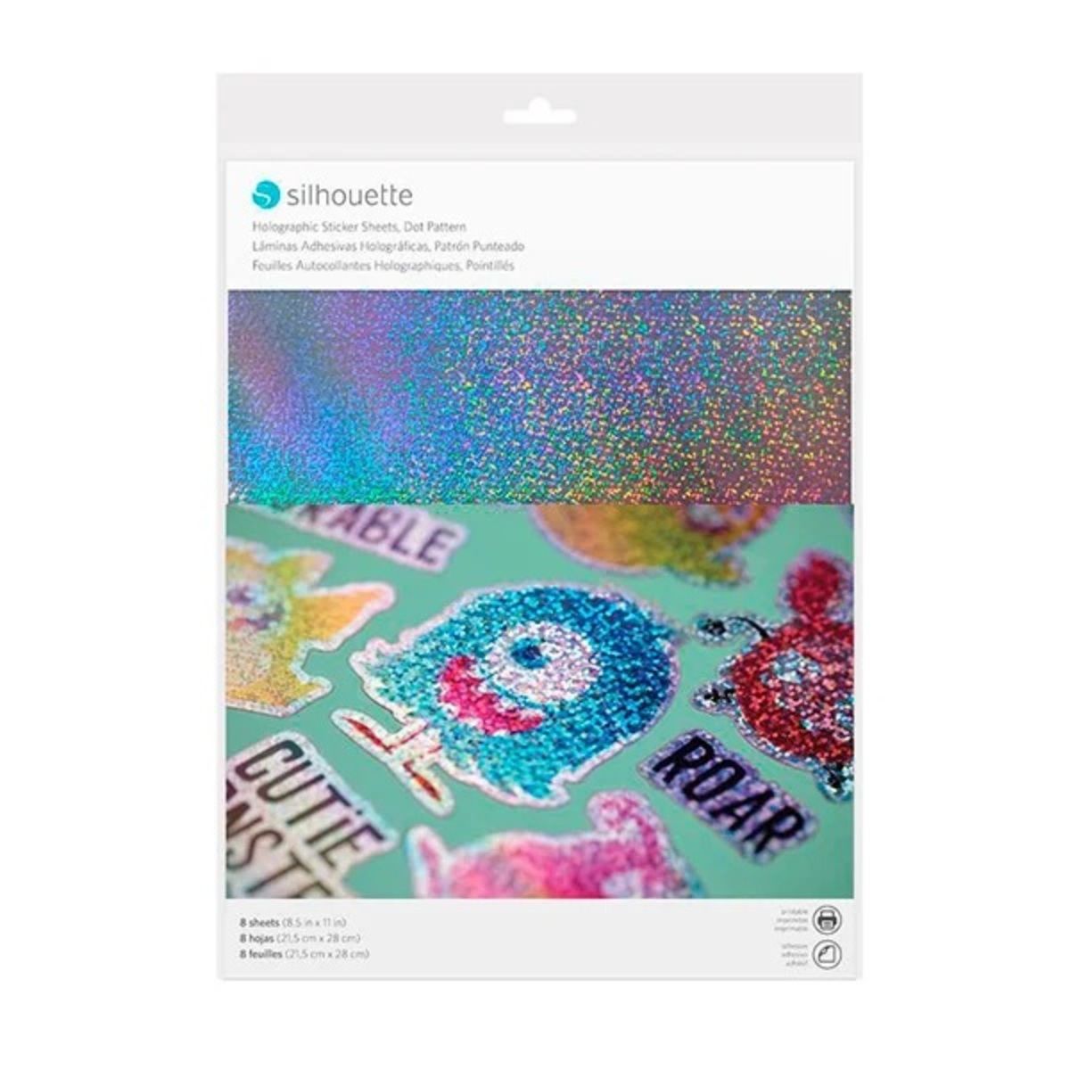 SILHOUETTE - Papel Adh Imprimible Holgráfico Punteado Carta Silhouette