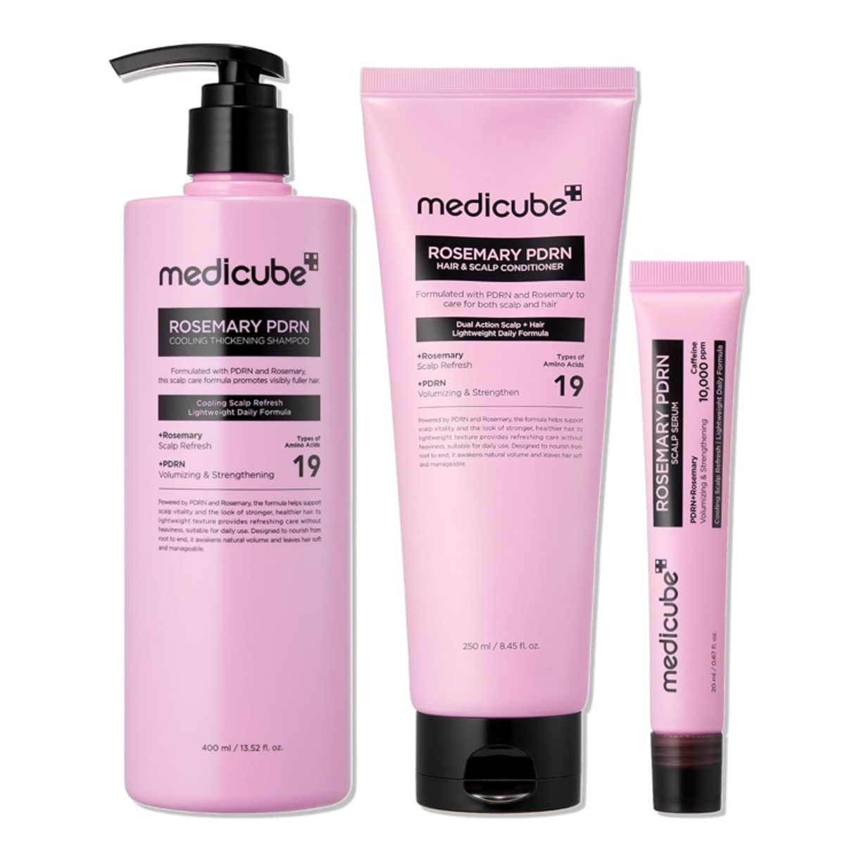 MEDICUBE - Rosemary PDRN Korean Hair Care Set Shampoo, Conditioner & Serum - Medicube