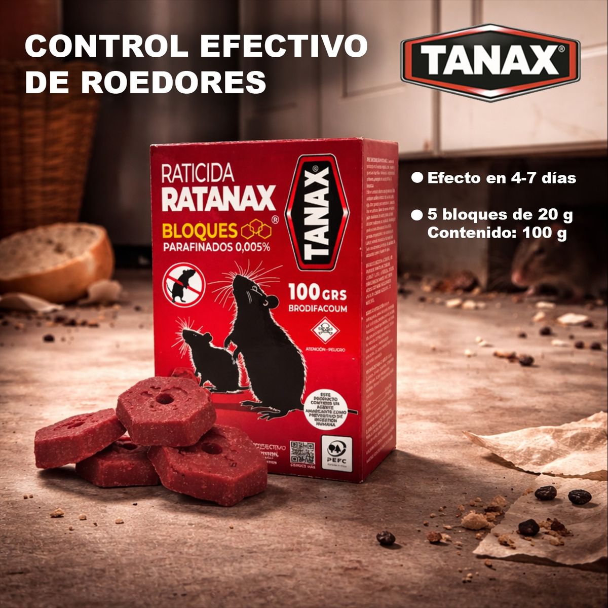 TANAX - RATICIDA RATANAX BLOQUES 100GRS UN