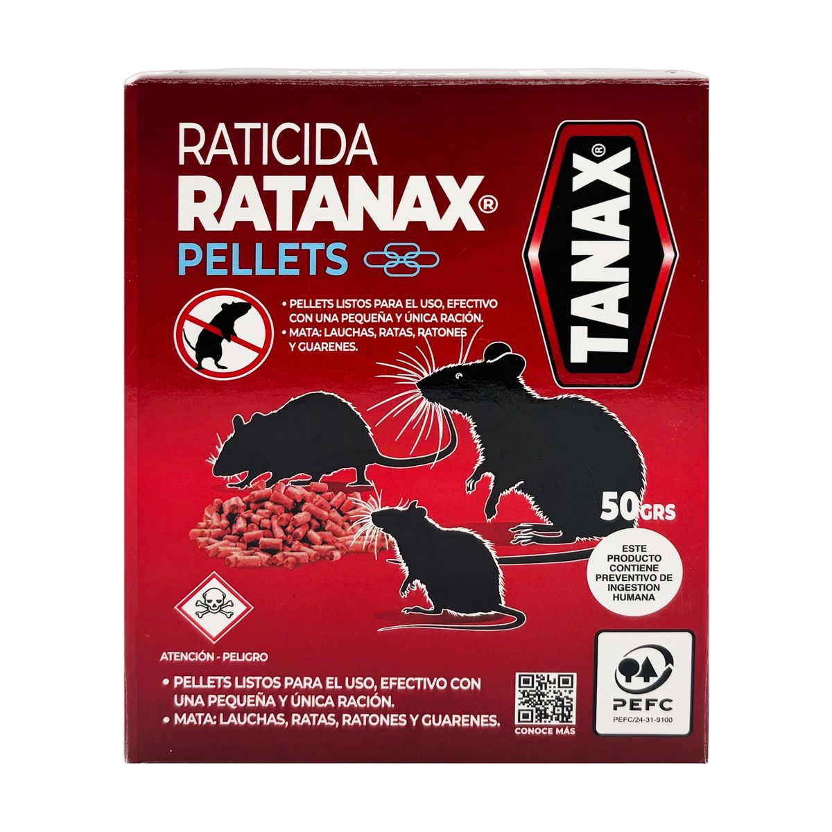 TANAX - RATICIDA RATANAX PELLETS 50GRS UN