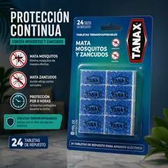 TANAX - INSECTICIDA TABLETAS TERMOEVAPORABLES X 24UN