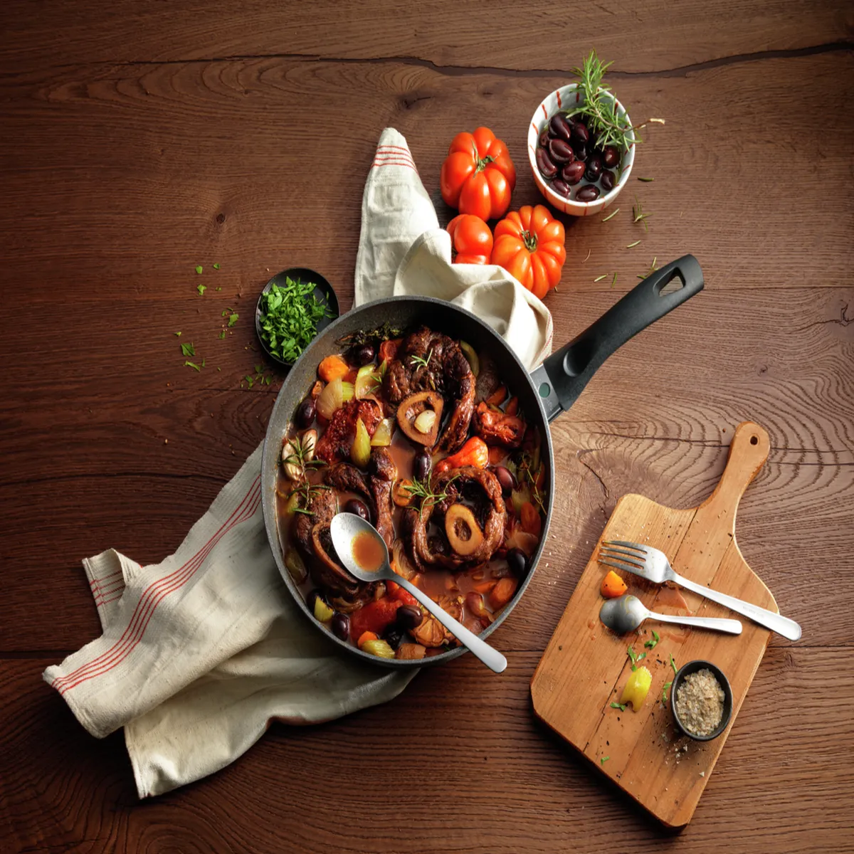 BALLARINI - Wok con Mango 28cm Ferrara Granito Gris Ballarini