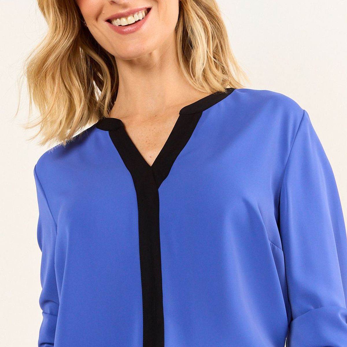 MA GRIFFE - Blusa Lisa Mujer Azul Magriffe