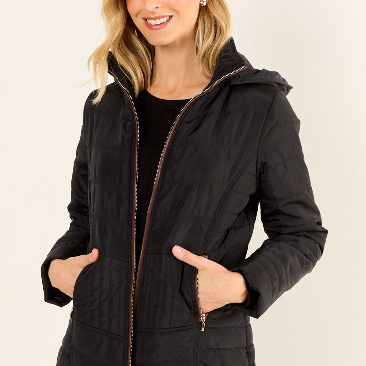 MA GRIFFE - Parka Lisa Mujer Negro Magriffe