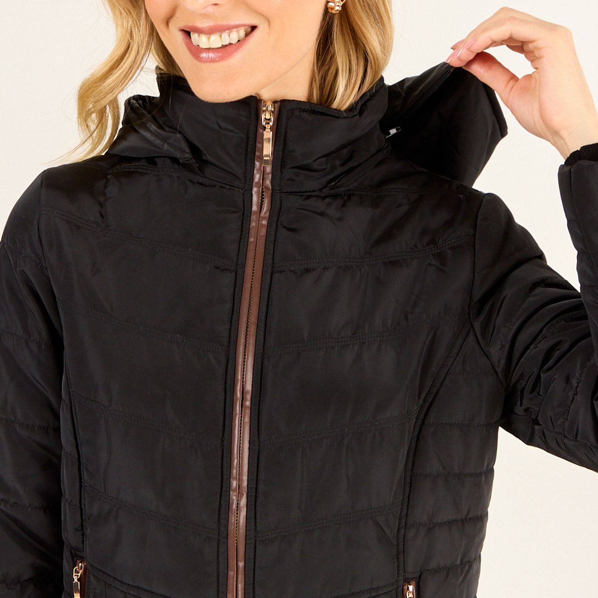 MA GRIFFE - Parka Lisa Mujer Negro Magriffe