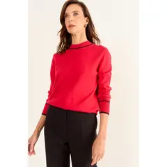 MA GRIFFE - Sweater Liso Mujer Rojo Magriffe