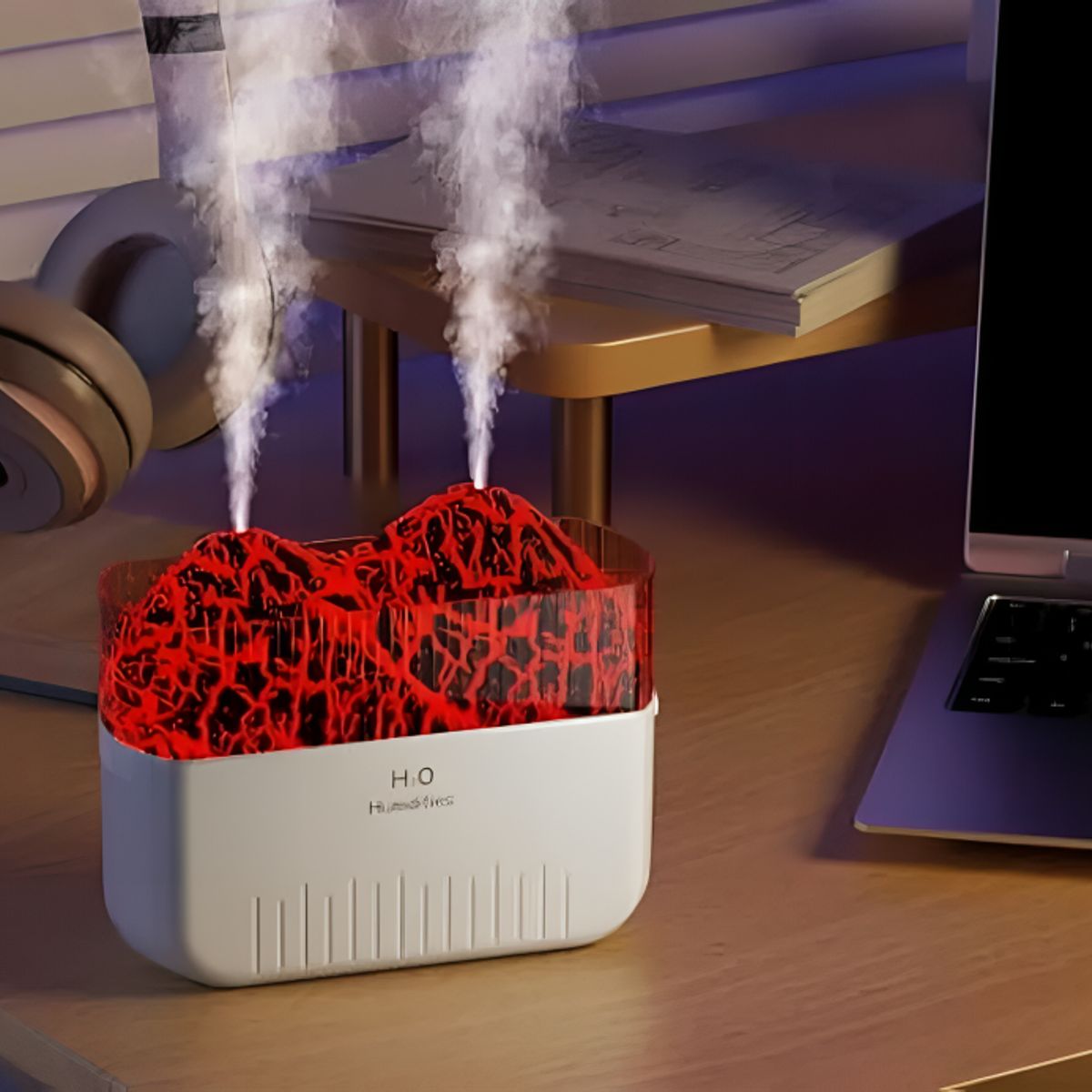 GENERICO - Humidificador portátil doble tipo volcán