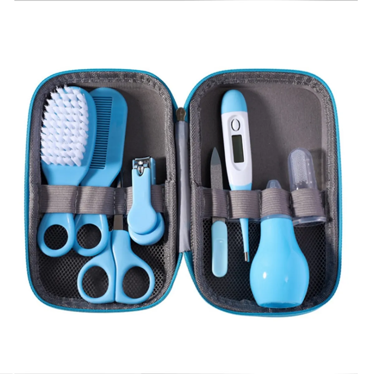 GENERICO - Set De Higiene Y Cuidado Portatil Para Bebé 8 Piezas Azul