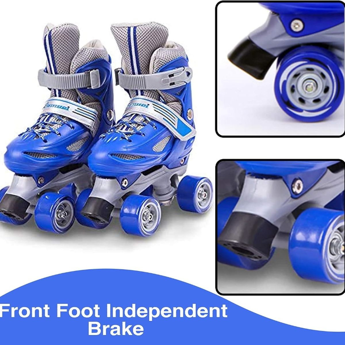 GENERICO - Patines de cuatro ruedas ajustables color Azul