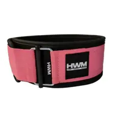 HWM - Cinturón lumbar de levantamiento de pesas rosa - Talla S