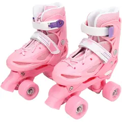 GENERICO - Patines de cuatro ruedas ajustables color Rosa
