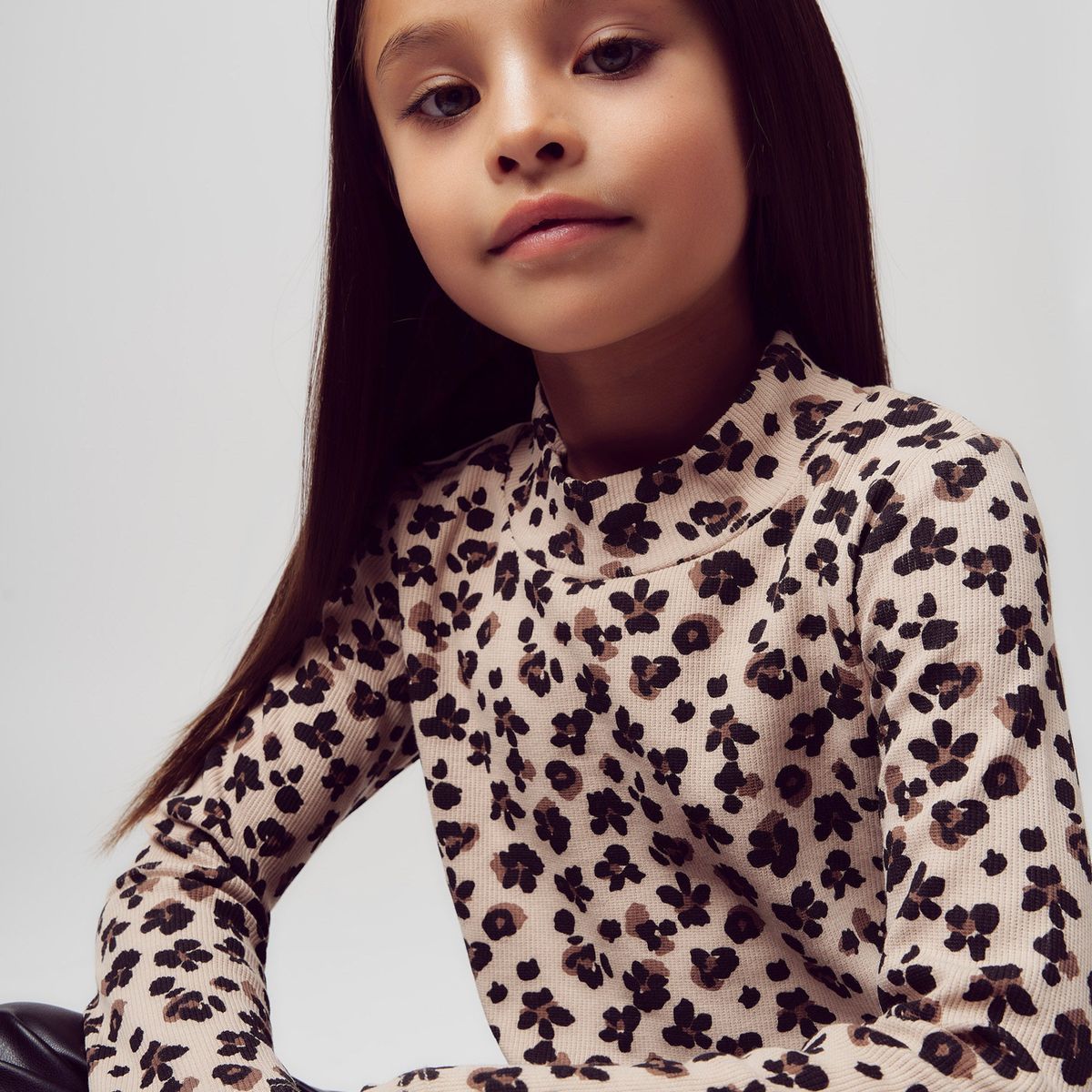 LIMONADA - Polera manga larga niña animal print beige Limonada