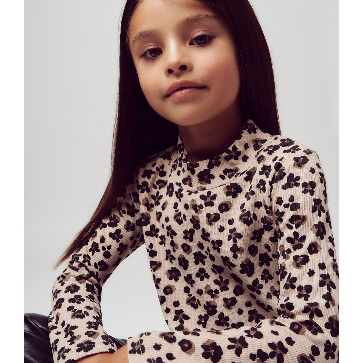 LIMONADA - Polera manga larga niña animal print beige Limonada
