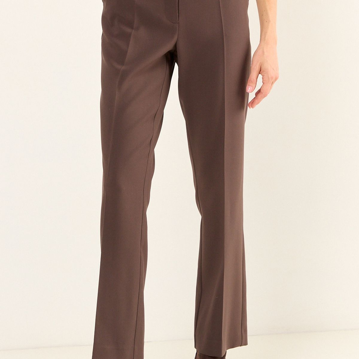 MA GRIFFE - Pantalon Liso Mujer Café Magriffe