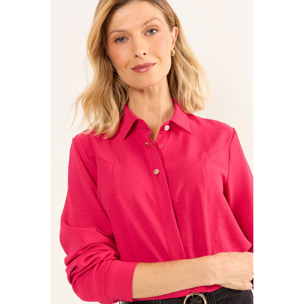 MA GRIFFE - Blusa Lisa Mujer Fucsia Magriffe