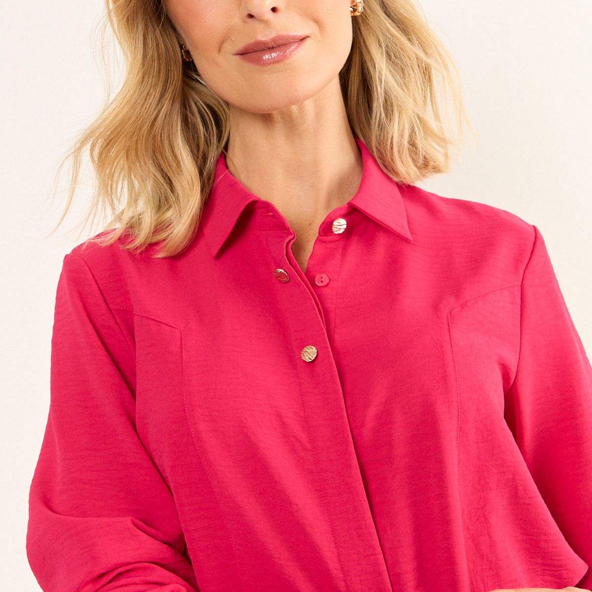 MA GRIFFE - Blusa Lisa Mujer Fucsia Magriffe