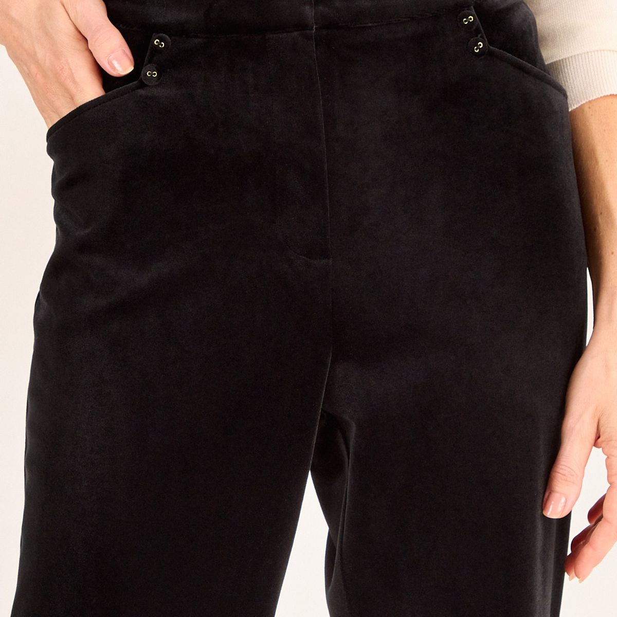 MA GRIFFE - Pantalon Liso Mujer Negro Magriffe