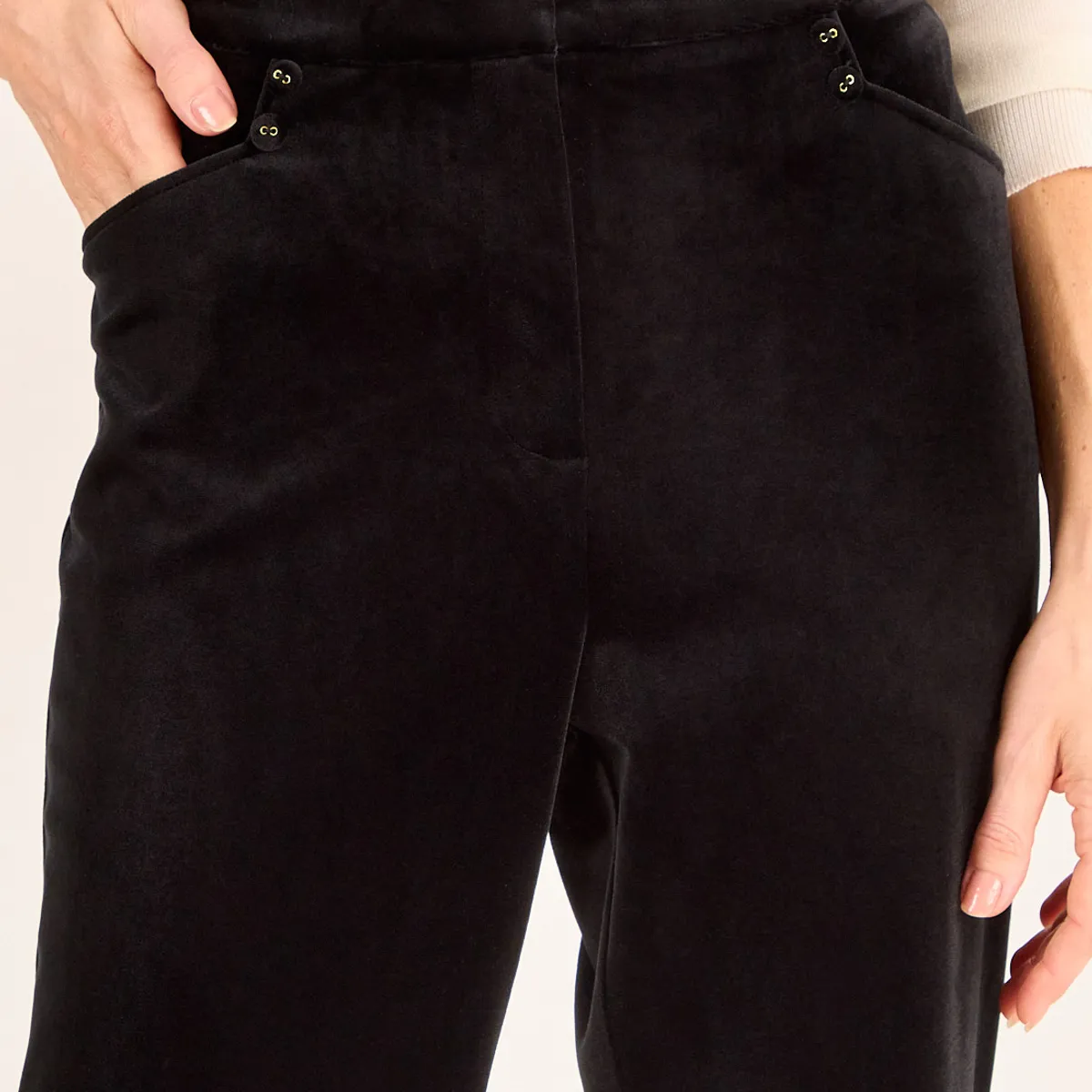 MA GRIFFE - Pantalon Liso Mujer Negro Magriffe