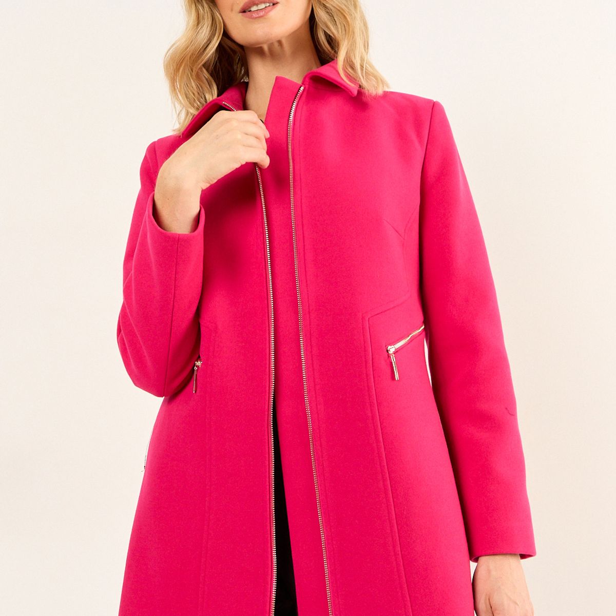 MA GRIFFE - Chaqueton Liso Mujer Fucsia Magriffe