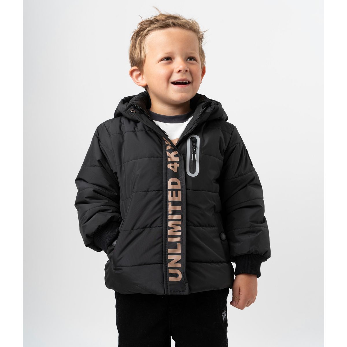 4KIDS - Parka niño repelente al agua negro 4 Kids