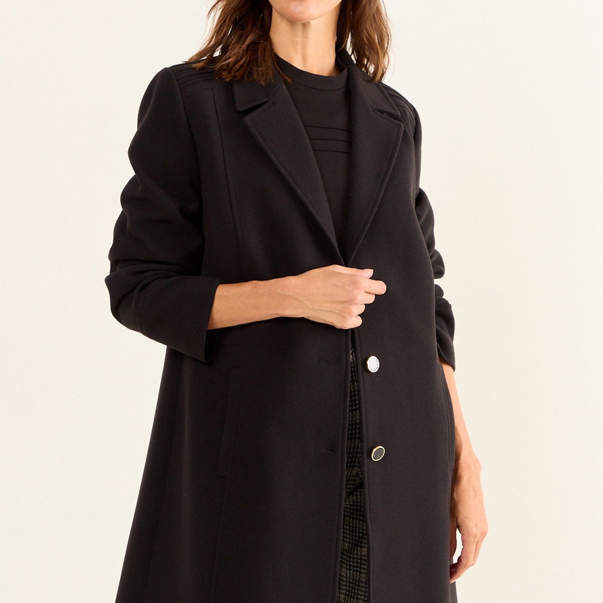 MA GRIFFE - Chaqueton Liso Mujer Negro Magriffe