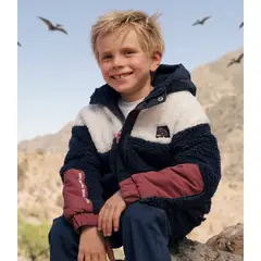 BLACK AND BLUE - Chaqueta niño sherpa azul