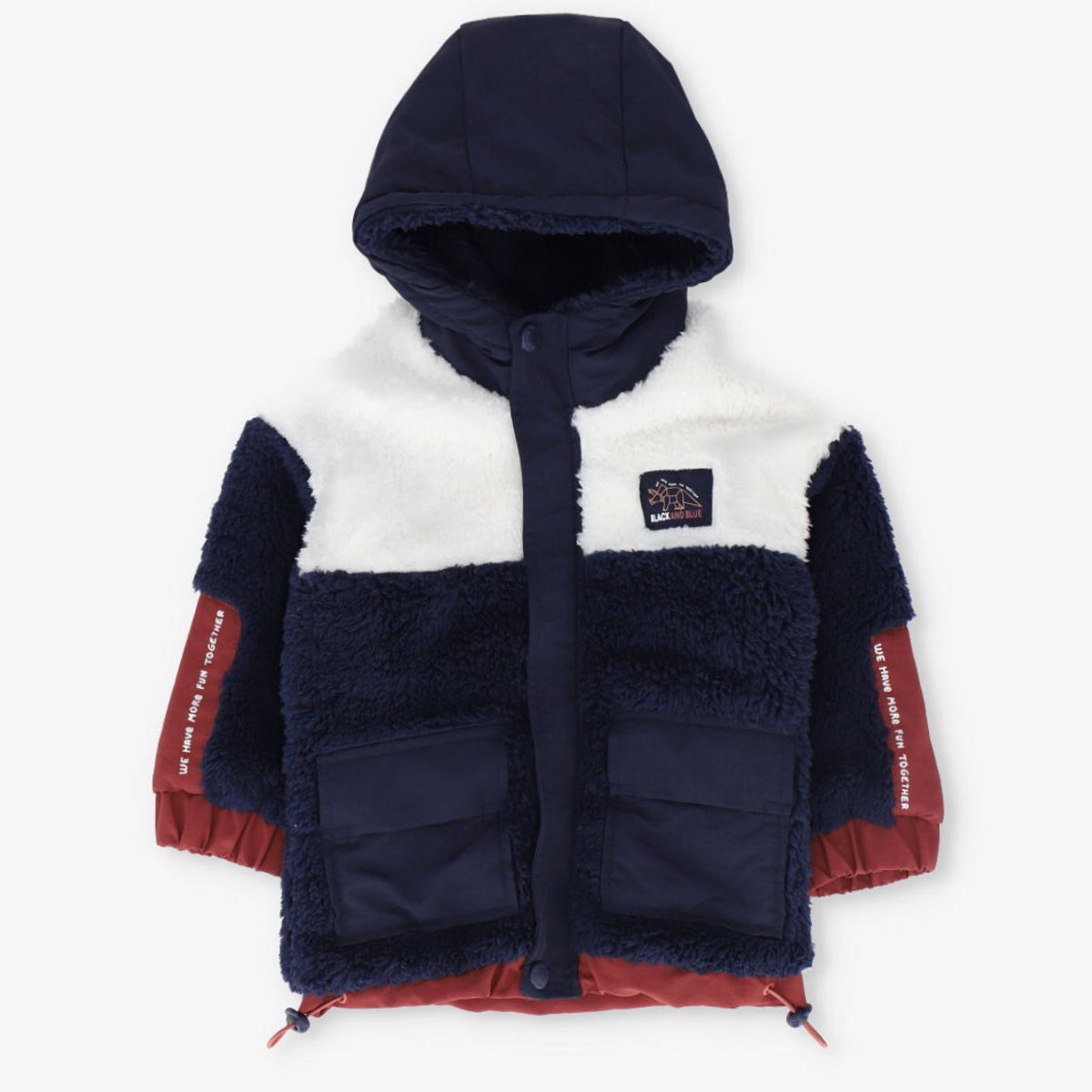 BLACK AND BLUE - Chaqueta niño sherpa azul Black and blue