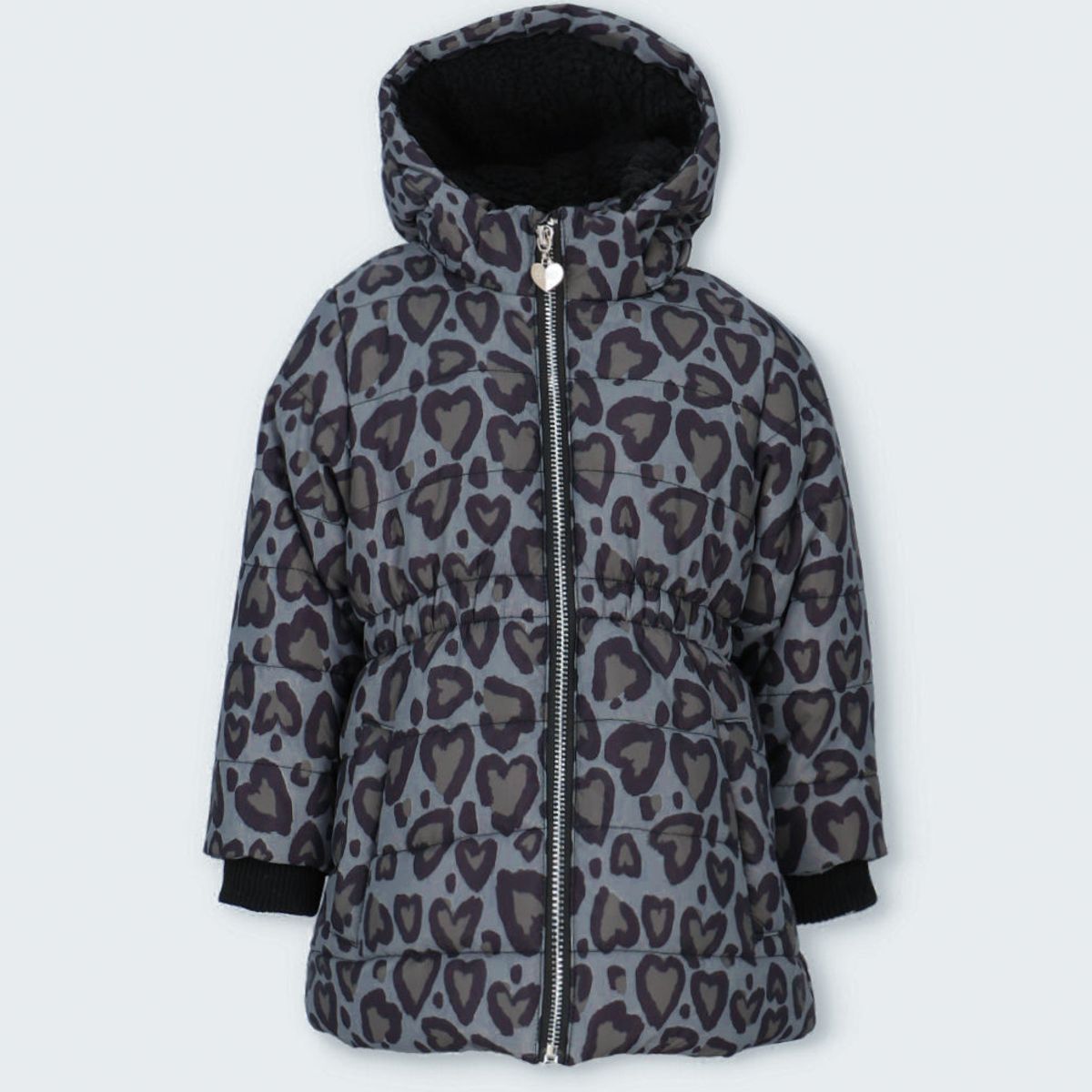 4KIDS - Parka niña corazones negro 4 Kids