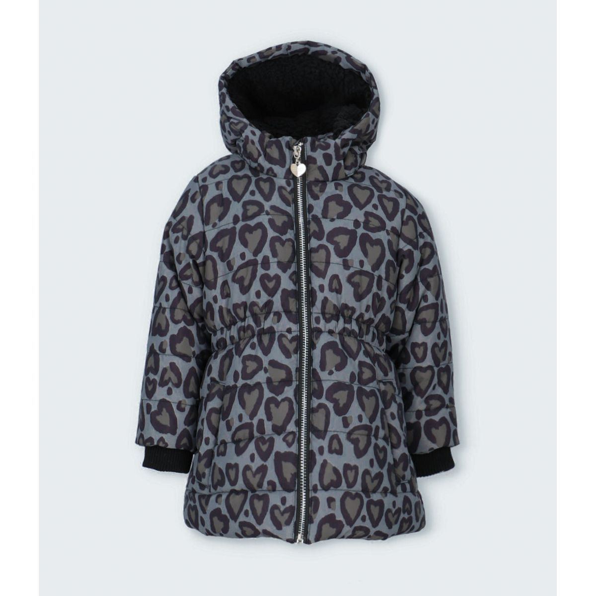 4KIDS - Parka niña corazones negro 4 Kids