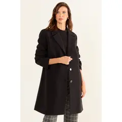 MA GRIFFE - Chaqueton Liso Mujer Negro Magriffe