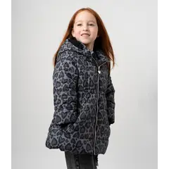4KIDS - Parka niña corazones negro 4 Kids